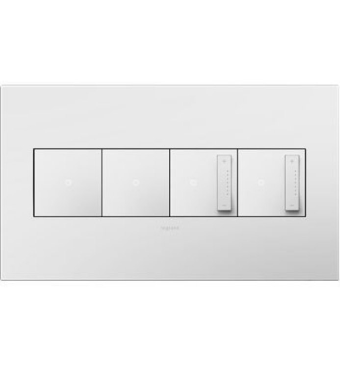 Foto para adorne Plastics Gloss White 4-Gang Wall Plate