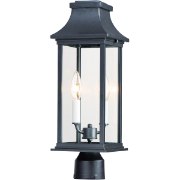 Picture of 20" Vicksburg Black 2-Light E12 Outdoor Pole/Post Mount Lantern
