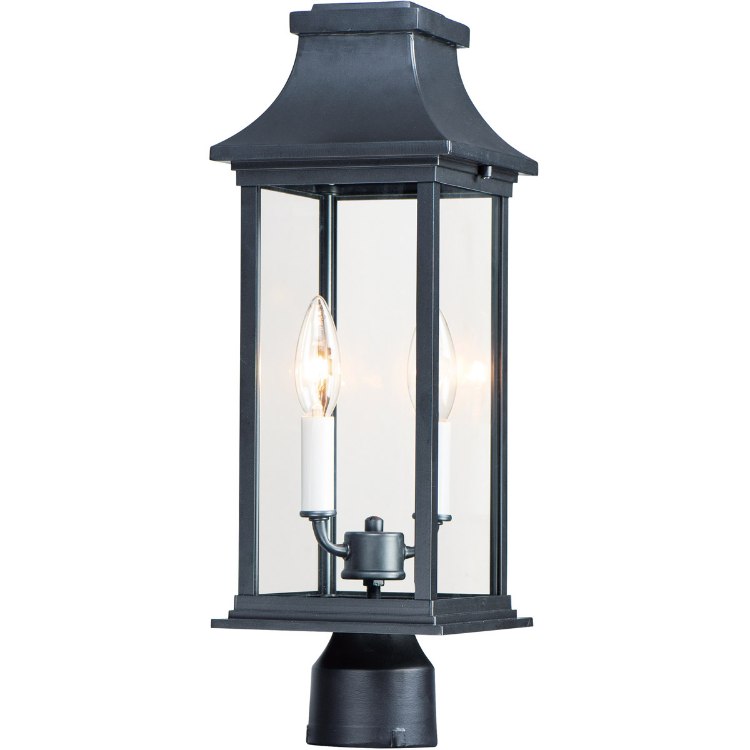 Foto para 20" Vicksburg Black 2-Light E12 Outdoor Pole/Post Mount Lantern