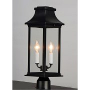 Picture of 20" Vicksburg Black 2-Light E12 Outdoor Pole/Post Mount Lantern