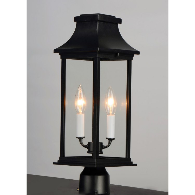 Foto para 20" Vicksburg Black 2-Light E12 Outdoor Pole/Post Mount Lantern