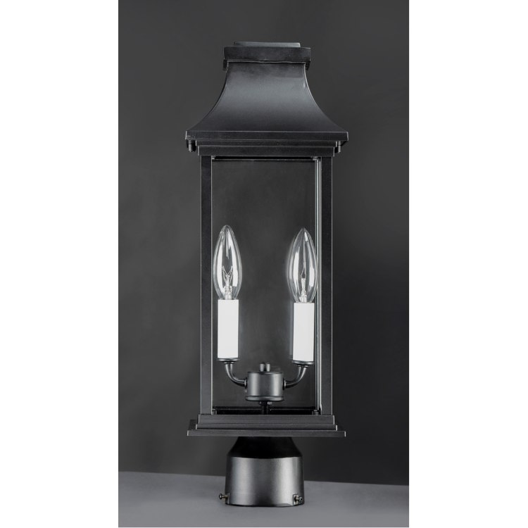 Foto para 20" Vicksburg Black 2-Light E12 Outdoor Pole/Post Mount Lantern
