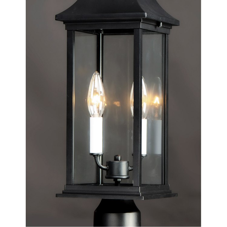 Foto para 20" Vicksburg Black 2-Light E12 Outdoor Pole/Post Mount Lantern