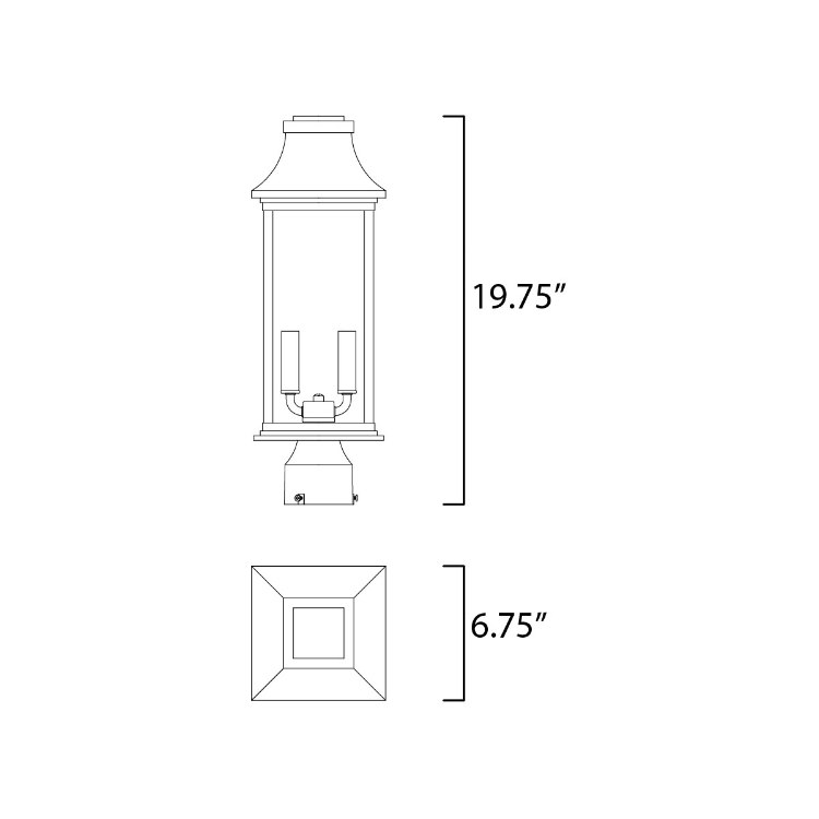 Foto para 20" Vicksburg Black 2-Light E12 Outdoor Pole/Post Mount Lantern