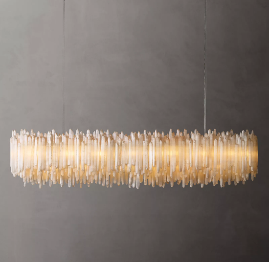 Picture of 72" Selenite Crystal Rectangular Linear Chandelier