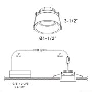 Picture of 4" 12w Facet White Thin Trim Round Indoor/Outdoor Regressed Gimbal Downlight