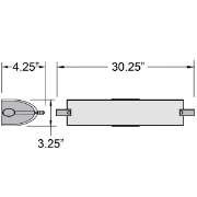 Picture of 26w Vail 30K Module Damp Location Brushed Steel Opal Dimmable WW LED Vanity 30.25"x4.25" (CAN 25.6"x3"x1.25"Ø4.4")