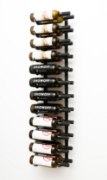 Picture of 4' W Series Matte Black 24 Bottle 2-Deep Label-Forward Metal Wall Mounted Wine Rack