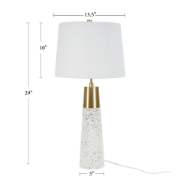 Foto para 29" White & Gold Speckled Ceramic Terrazzo Tall Table Lamp