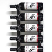 Picture of 9-Bottle Matte Black Metal Wall Mounted Wine Rack