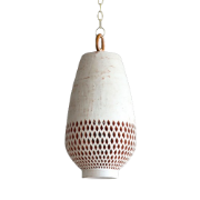 Picture of 21" Atzompa Diamante C White Washed Clay Brushed Brass 3-Light Pendant
