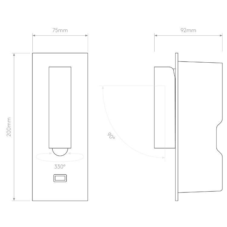 Foto para Fuse 3 Bronze USB-A LED Wall Reading Light