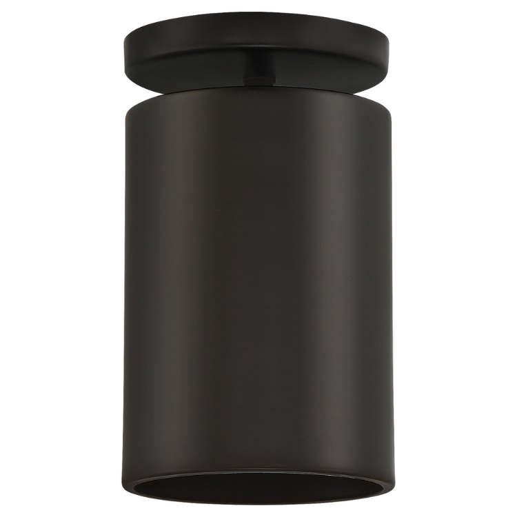 Foto para 5" Pint Matte Black Outdoor Dim LED Semi Flush