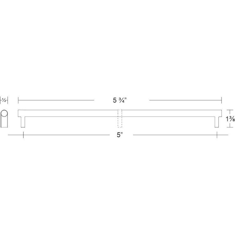 Foto para 5” ⥈ Select Polished Chrome Rectangular Knurled Cabinet Pull 