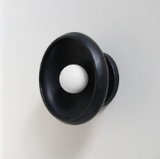 Foto para 10" Piedra Black Marble Brass Porcelain LED Sconce