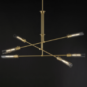 Foto para 52" Equilibrium Natural Aged Brass 6-Light LED Pendant